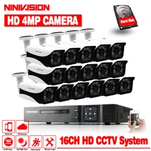 AHD 16CH CCTV система 1080P HDMI DVR 16 шт 4MP Крытый Открытый всепогодный CCTV камера система безопасности 4.0mp комплект видеонаблюдения