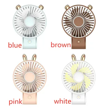 

270 Degree Adjustable Cute Rabbit Bear Mini USB Foldable Handheld Fan Easy to Carry Small Fan with Hanging Rope Summer Cooling