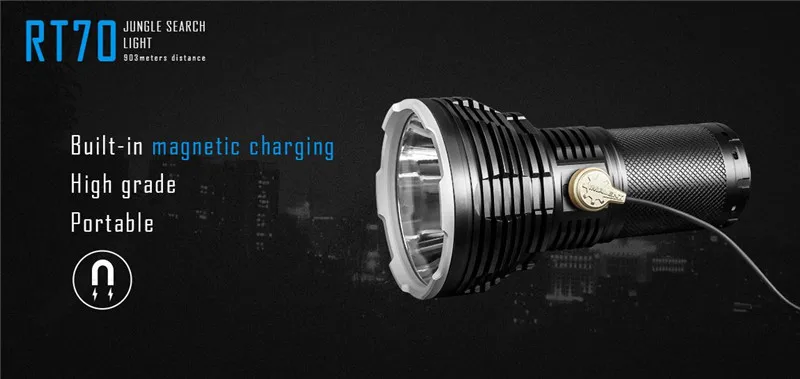 Imalent RT70 5500lm Magnetic LED Rechargeable Flashlight 903m 18650 Jungle Search Light IP68 Portable Flashlight (3)