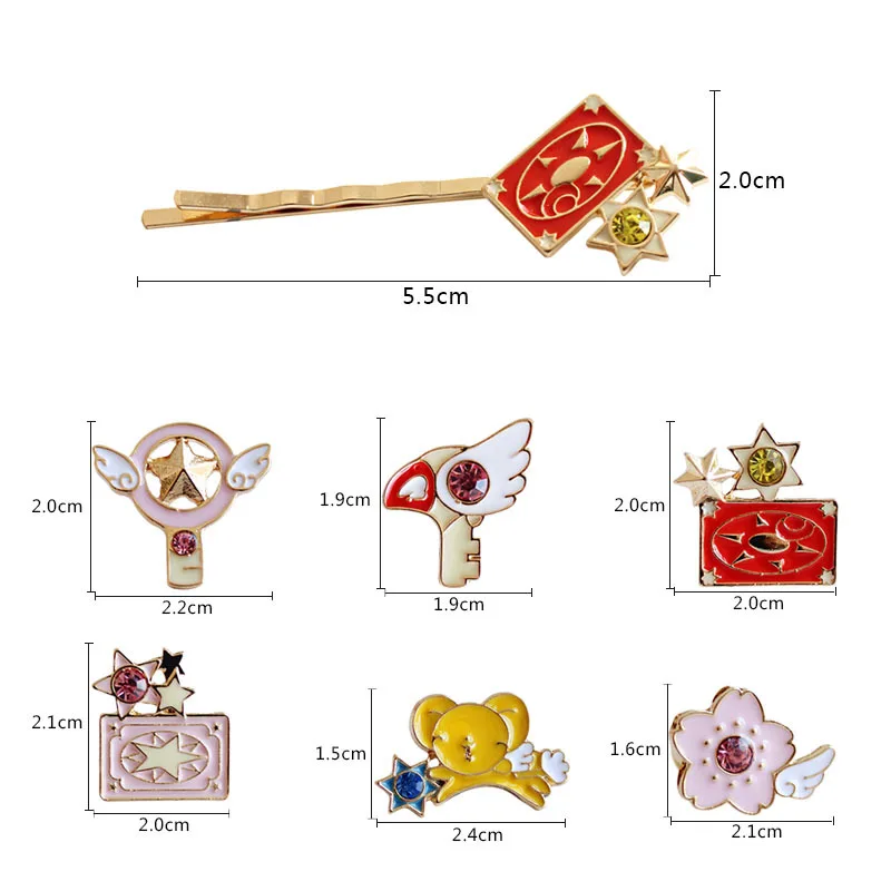 Card Captor SAKURA Wavy Hairpin Clips Enamel Bobby Pin Cosplay KINOMOTO SAKURA Women Hair Accesso Prop