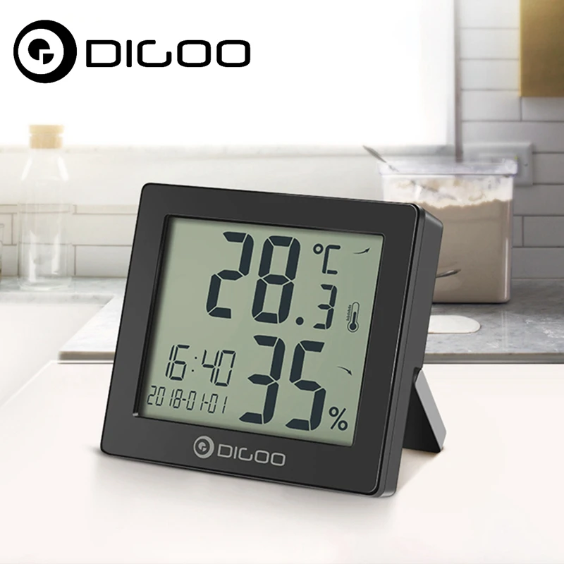 

DIGOO DG-C11 Smart Home Weather Station Hygrometer Clock Digital Thermometer Hourly Chime Calendar Alarm 2018 New Arrival