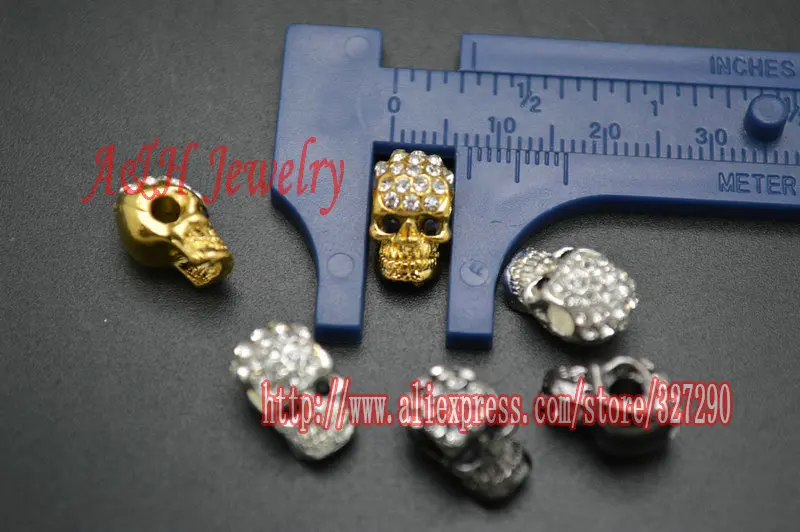 Бусины в форме черепа с отверстием 2 мм 20 шт.|beads 2mm|skull head beadscz beads |