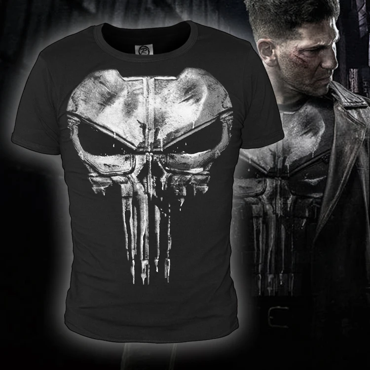 

High Quality Cotton T Shirt New Punisher Daredevil T Shirt Print Ghost Vest For Men