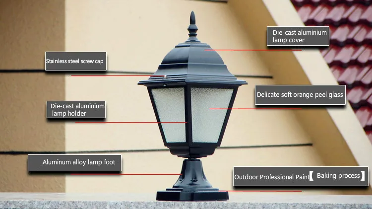 Мода настенный светильник водонепроницаемый Пейзаж фонарный столб ворота caplights открытый фонарный столб caplights