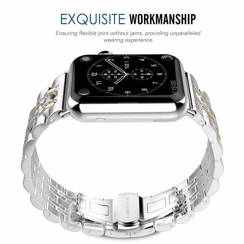 Ремешок для apple watch band 44 мм 40 мм apple watch 4 5 iwatch band 42 мм/38 мм correa из нержавеющей стали pulseira Butterfly ремешок для часов