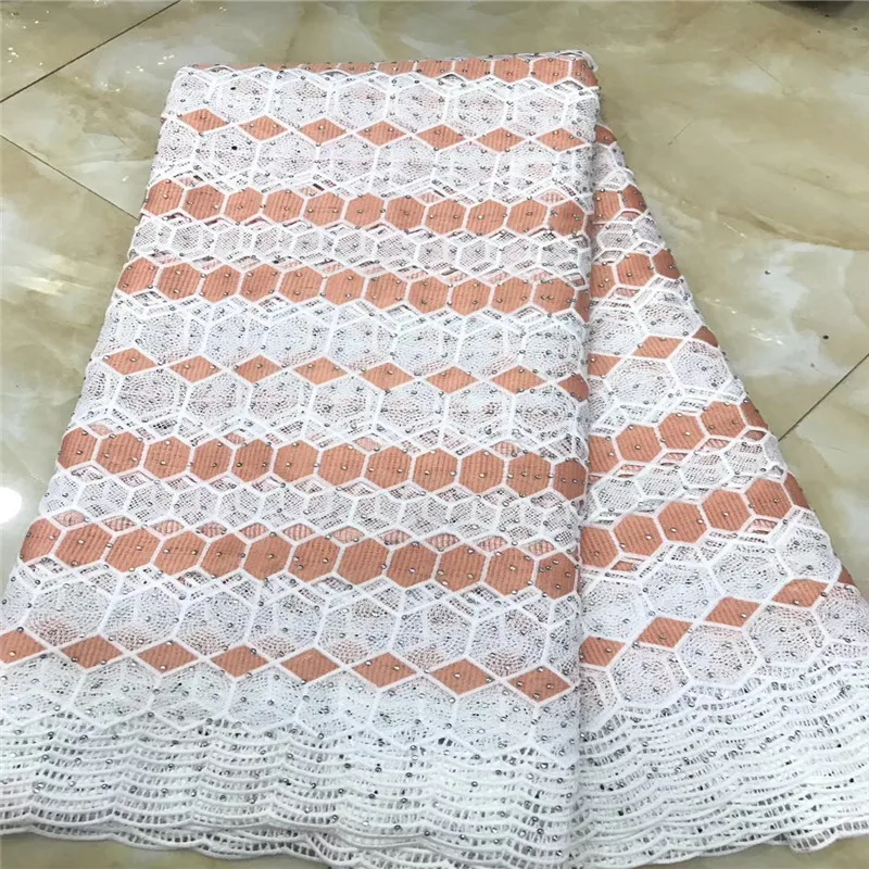 

African Lace Fabric 2019 Embroidered Nigerian Stones Laces Fabric High Quality French Tulle Lace Fabric For Women HJ1374-1