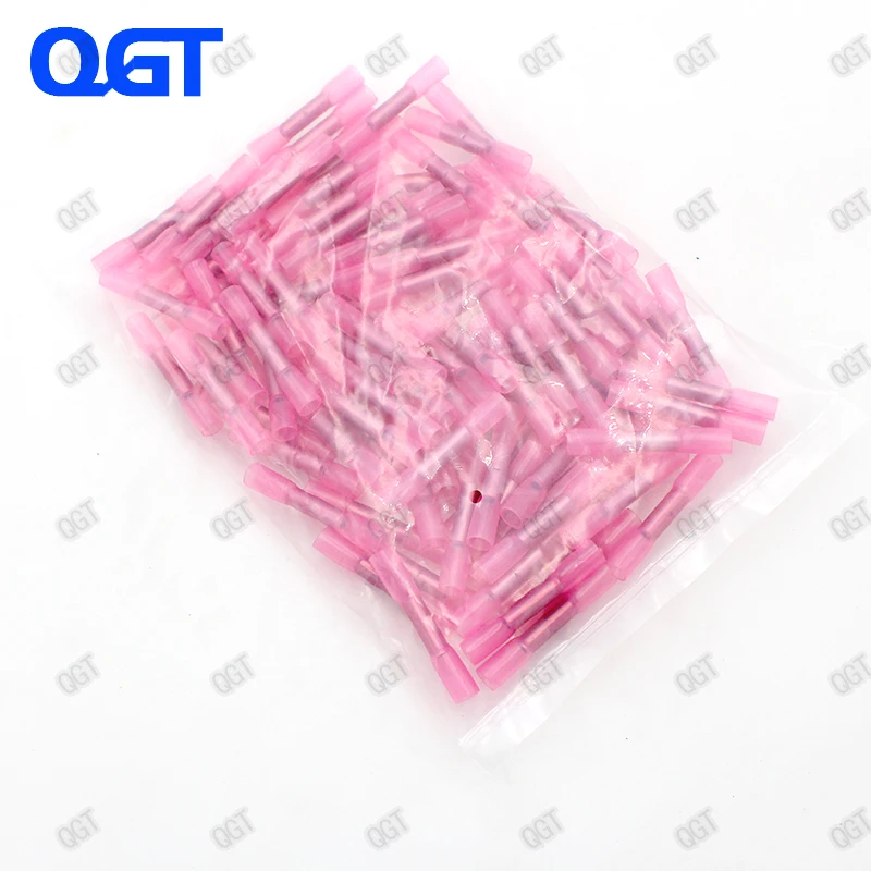 

100PCS BHT1.25 22-18AWG Insulated waterproof Heat Shrink Tube Butt terminal Wire Joint Splice Electrical Crimp connector kit