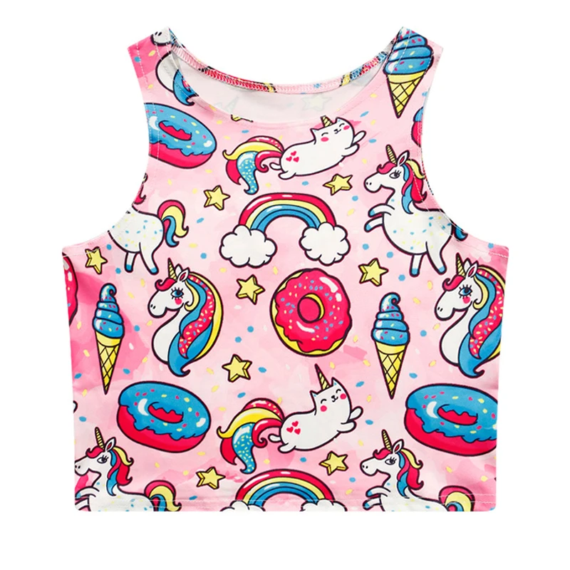 

Summer Style Tops 2018 Women Crop Tops Unicorn Printing Sexy Cute Female Tank Tops