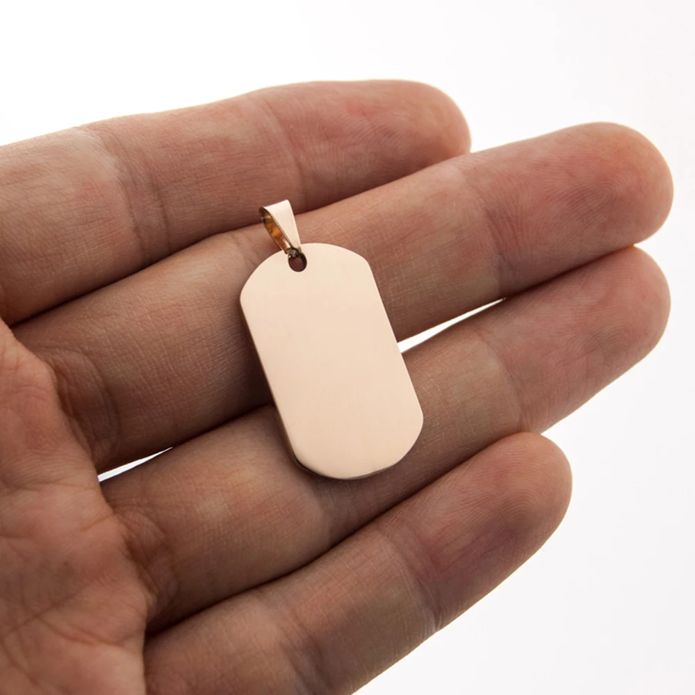 Dog Tag 10pcs/lot Diy Rose Gold Pendant 