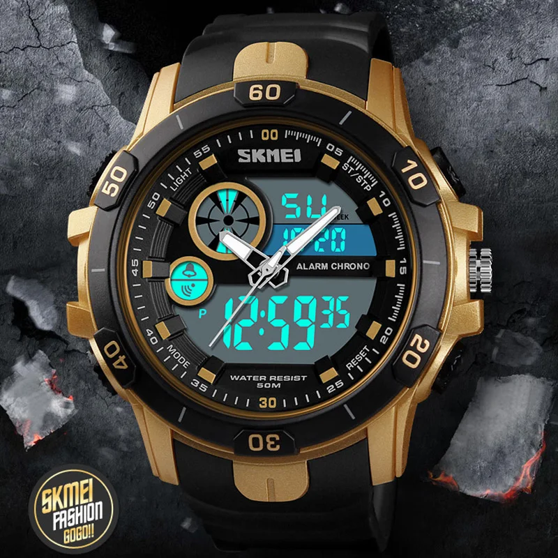 Спортивные М часы погружение 50 м светодио дный цифровой светодиодный Военная Униформа часы для мужчин повседневное электроники кварцевые