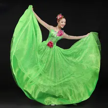 Free ship women ladies long sleeve green leaf sequined dress event Dresses fairy dress dance dress stage performance