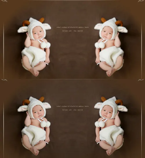 Новорожденных реквизит для фотосессии милая детская одежда от 3 до 12 месяцев ребенка овечья Коза ягнёнок платье Baby shower