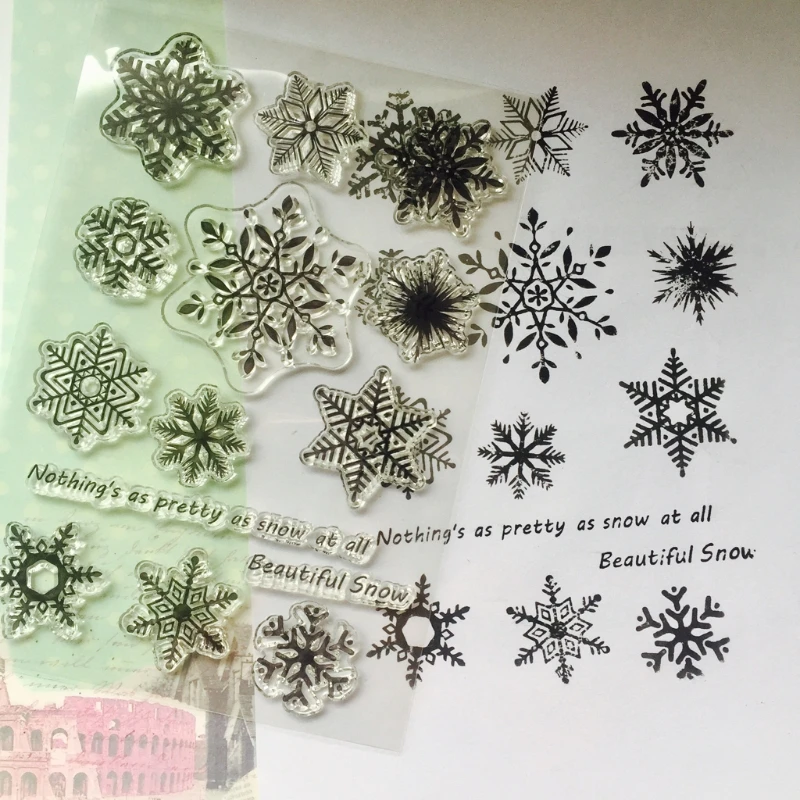 Снежинка DIY силиконовый прозрачный штамп цепляется печать тиснение для скрапбукинга альбом декор