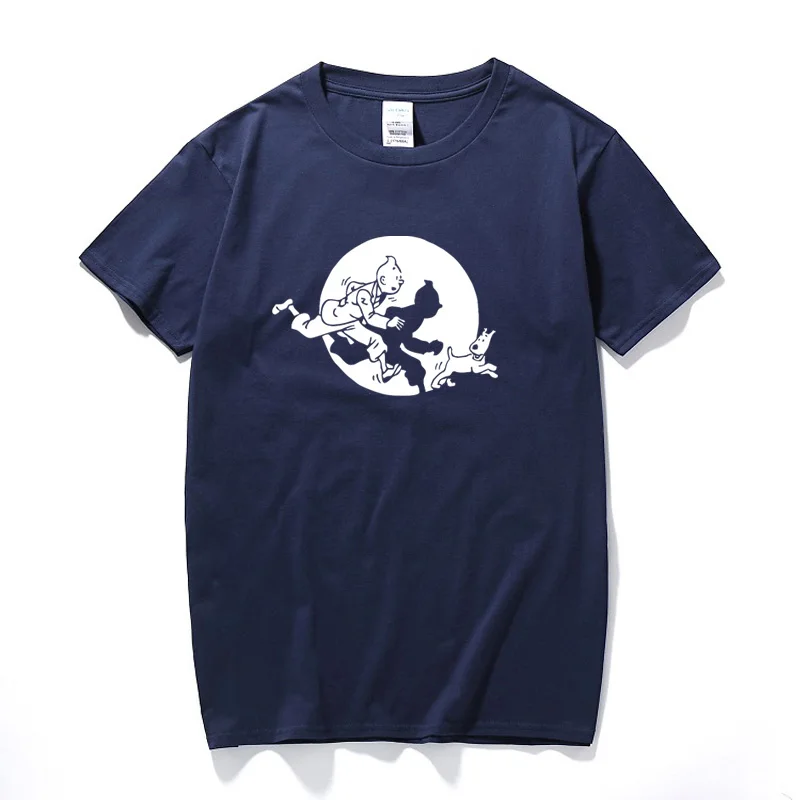 Harajuku Funny Tintin And Snowy Movie Fashion Present Gift Cool Unisex T shirt Top Camisetas hombre T-shirt Men Clothing 2019