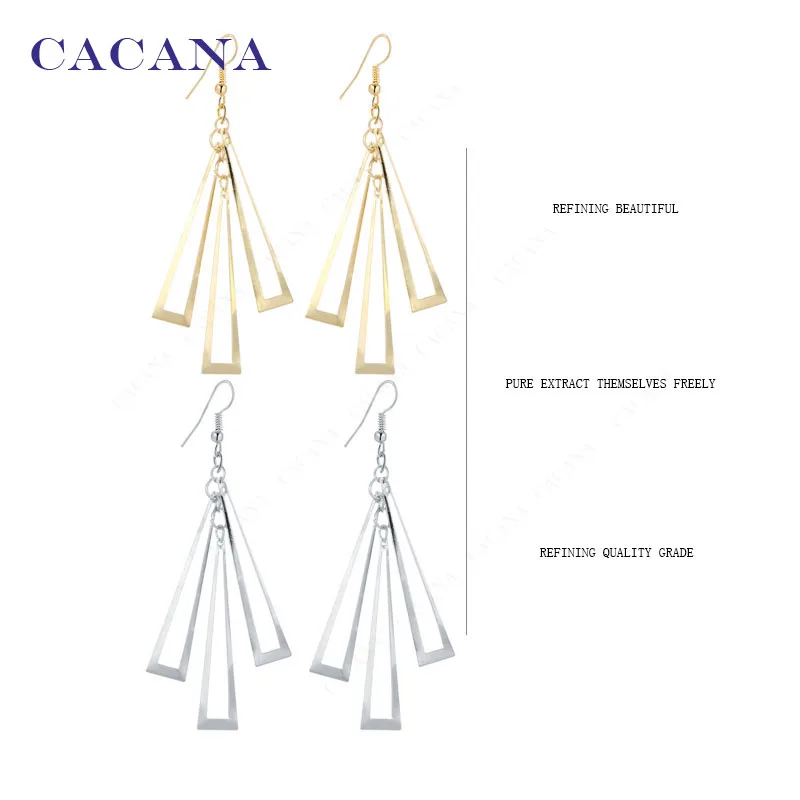 CACANA Dangle Long Earrings Hollow Rectangle Style For Women Bijouterie Hot Sale No.A87 A88