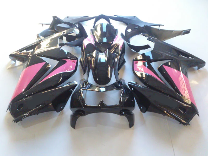 Мотоциклетный вставной обтекатель комплект для KAWASAKI Ninja ZX250R 08 09 10 11 12 ZX 250R EX250 2008 2012 Розовый Черный Обтекатели+ подарки KQ57