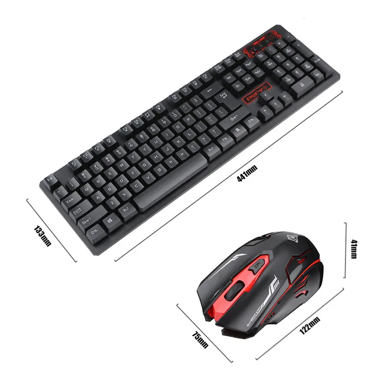 Беспроводная USB игровая клавиатура 2 4 ГГц мышь набор мультимедиа эргономичная