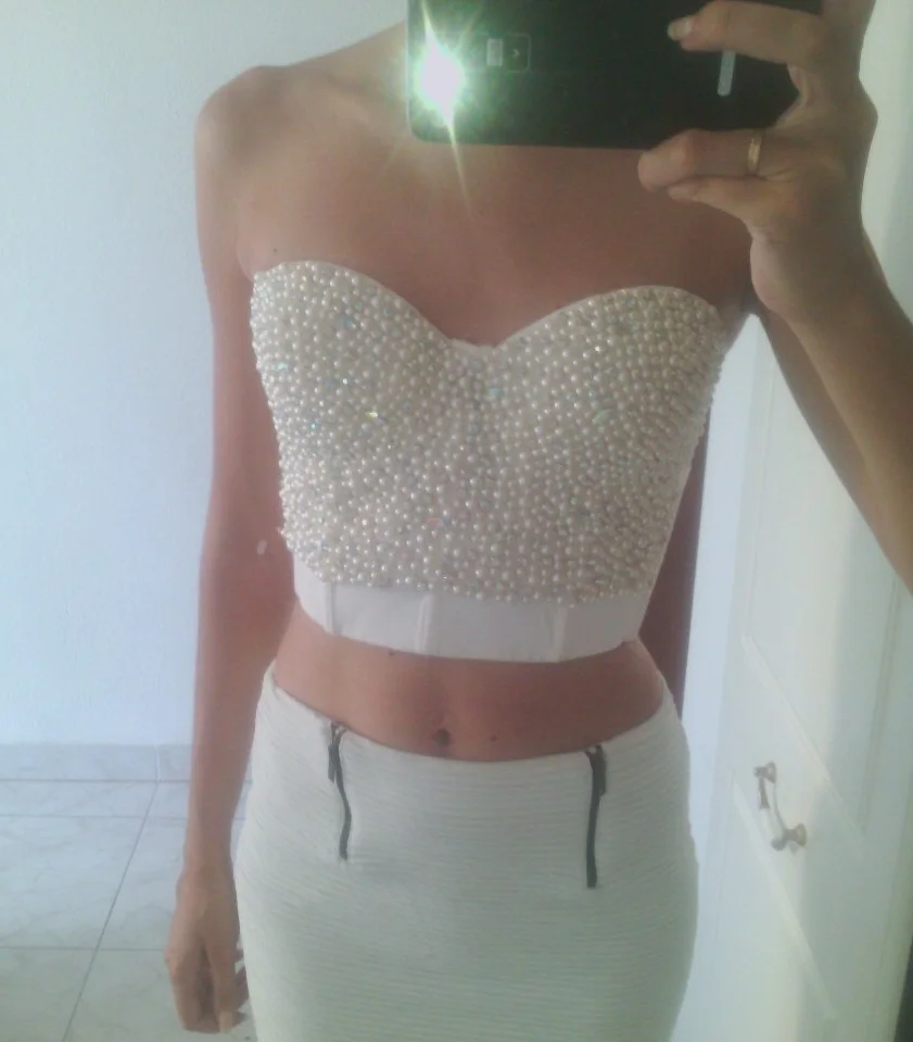 Женский бюстгальтер ручной работы с жемчугом и бриллиантами|crop top vest|top vestbralet women |