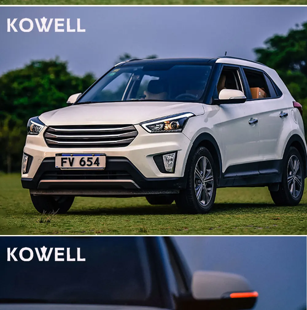 KOWELL автомобильный Стайлинг для hyundai IX25 головной светильник s- Creta светодиодный головной светильник DRL Дневной ходовой светильник Bi-Xenon HID аксессуары