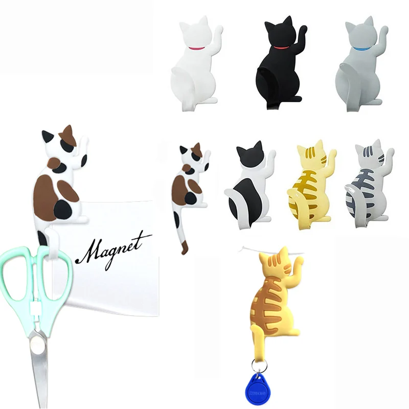 1Pcs Creative Fridge Cute Cat Wall Mount Keys Hook Key