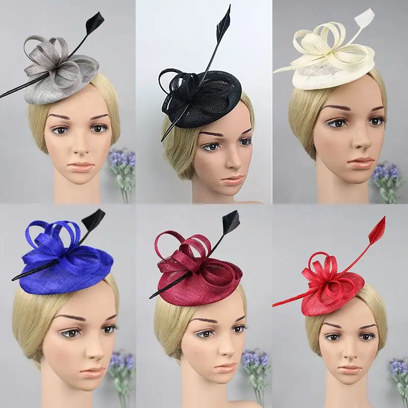 2016 Brand font b Classic b font Feather Fascinator Top font b Hat b font Wedding