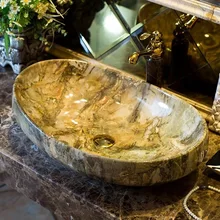 Керамическая мраморная художественная ванная раковина для унитаза