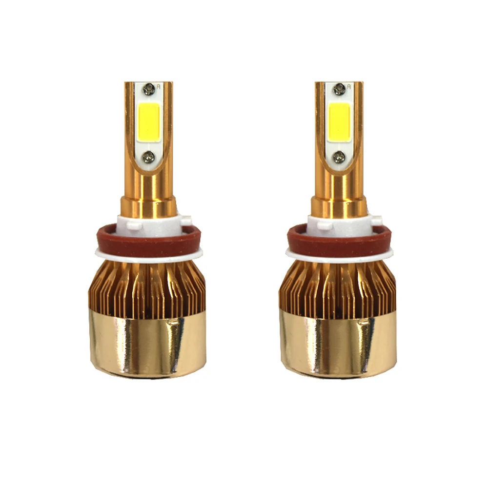 

2Pcs LED Light H8/H9/H11 12V LED 72W 3800LM 6000K LED Headlight Conversion Kit Car Beam Bulb Driving