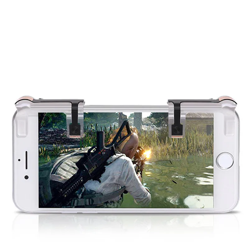 

Knives out Rules of Survival Smart phone Game ControllerTrigger L1R1 Shooter PUBG Transparent red copper High sensitivity