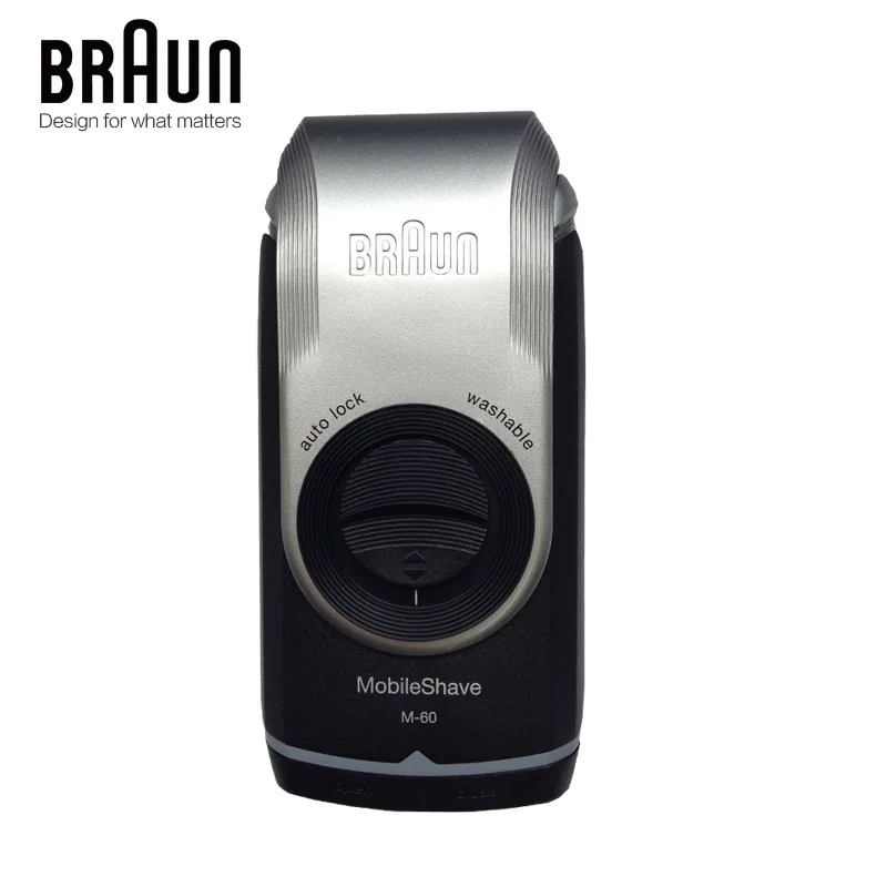 Бритва для Электробритва Braun M60 с питанием от аккумулятора для мужчин, портативная моющаяся бритва для бритья и удаления волос, безопасная бритва