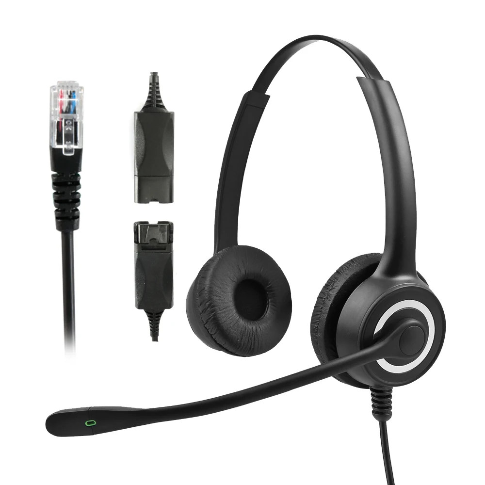 New 228MP Call Center Headset Office Telephone With Microphone Ear Earphone For Office Driver Call Center Skype - Color: QD-RJ9 Plug