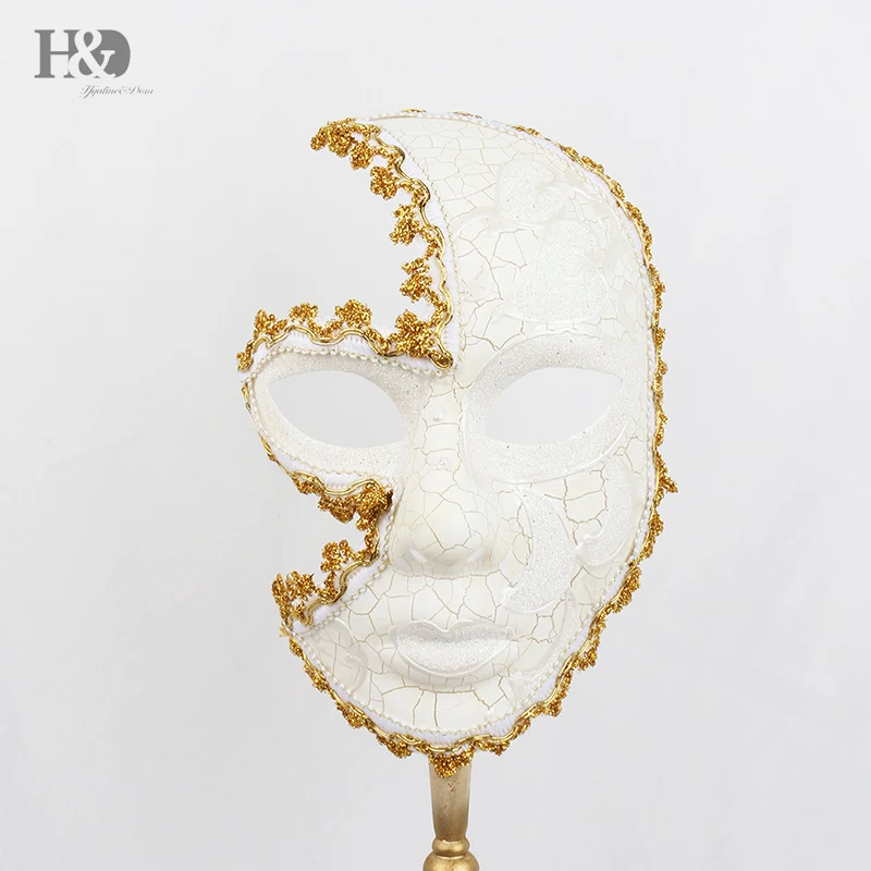 H& D/2 пары в упаковке, венецианские маски для косплея, музыкальный карнавал, Маскарадная маска Марди Гра на палочке, нарядное платье для вечеринки