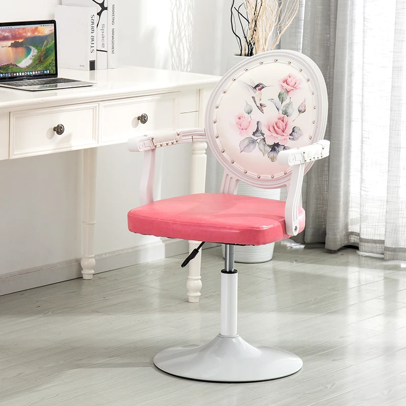 European Style Multi-function Bar Chair Lifted Household Dressing Stool with Backrest Rotated Creative Stable Nail Art Stool European Style Multi-function Bar Chair Lifted Household Dressing Stool with Backrest Rotated Creative Stable Nail Art Stool
