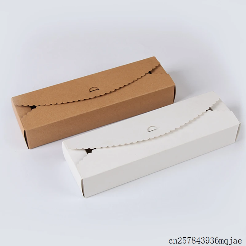 

200 шт. коробка из крафт-картона, бумажные коробки Печенье макарун блинная коробка Упаковка Ювелирные изделия Торт Подарочные коробки 23*7*4 см