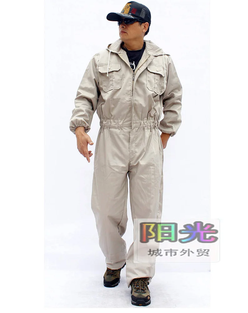S-4XL! Новая мужская одежда с капюшоном, цельный Рабочий Комбинезон, износостойкий Повседневный свободный комплект одежды с длинным рукавом для мужчин