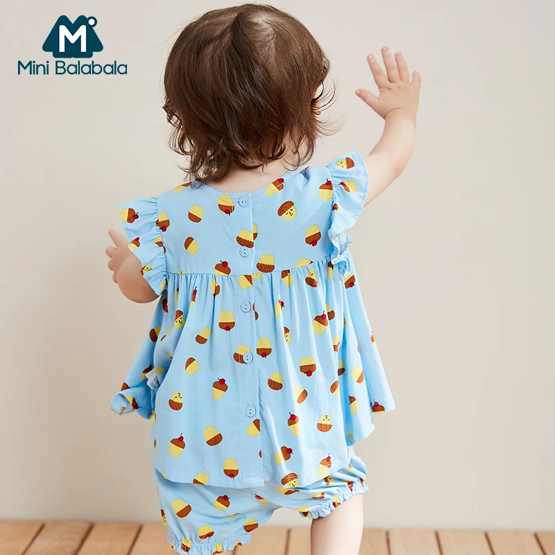 Комплект Свободной одежды для девочек Mini balabalaBaby Новинка лета 2019 тонкая одежда с