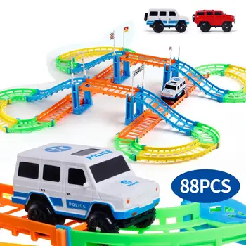 

Child Kids Two-Layer Assembly Spiral Track Roller Coaster Electric Rail Car Toy