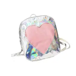 Летние конфеты прозрачный сердце любовь форма рюкзаки Harajuku Школьный рюкзак сумки на плечо для подростка обувь девочек # ZS