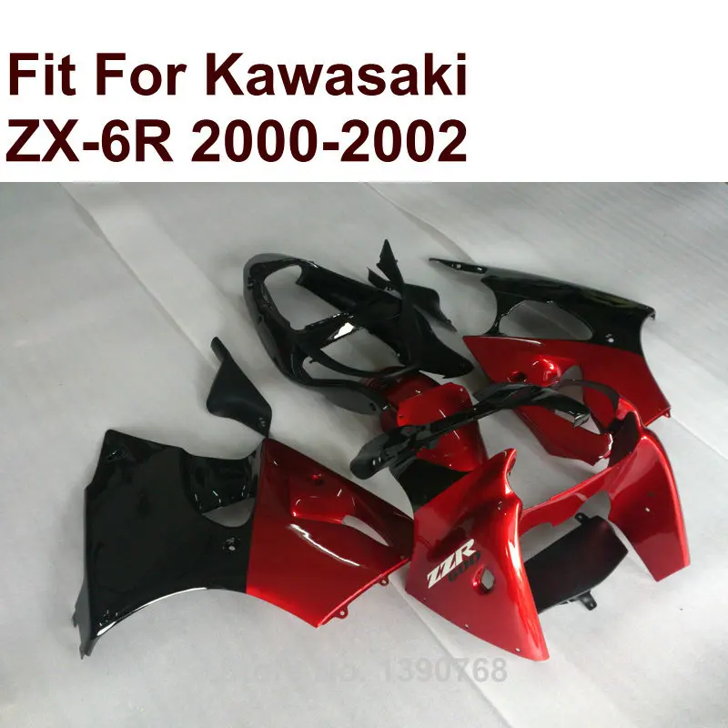 Высокое качество впрыска для Kawasaki ZX6R обтекатель комплект красное вино 2000 2001 2002
