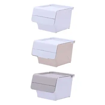 

SFVEFVD 1PC Desktop Pen Container Organizer Trash Can With Lid Flip Sundries File Storage Box For Home Kitchen Bathroom Office