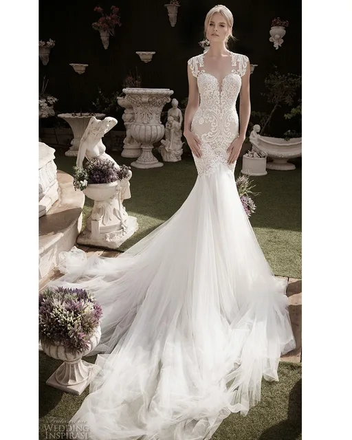 boda de la sirena backless 2016 de la cola larga robe de mariage