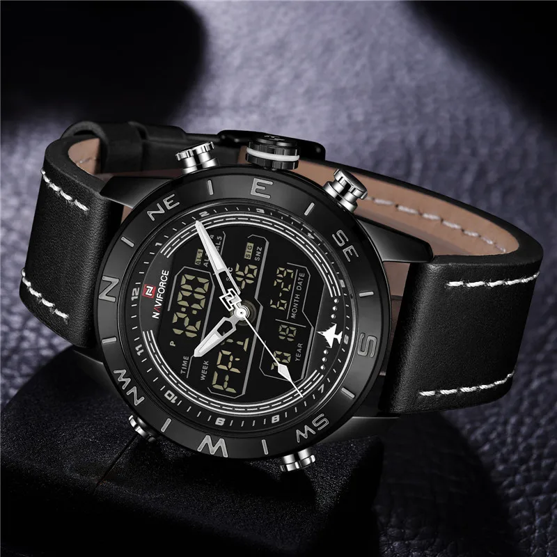 Мужские часы NAVIFORCE мужские спортивные светодиодные аналоговые цифровые