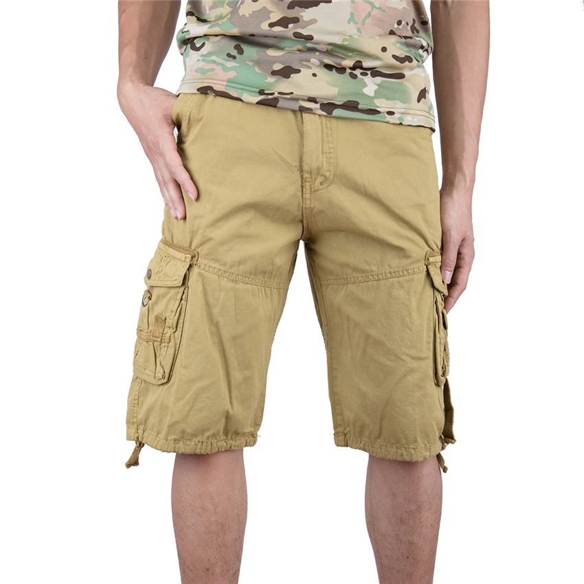 FLORATA Лето Для мужчин s грузовые шорты хлопок военный Для мужчин свободно мульти карман Рубашки домашние Мальчики Прохладный штаны