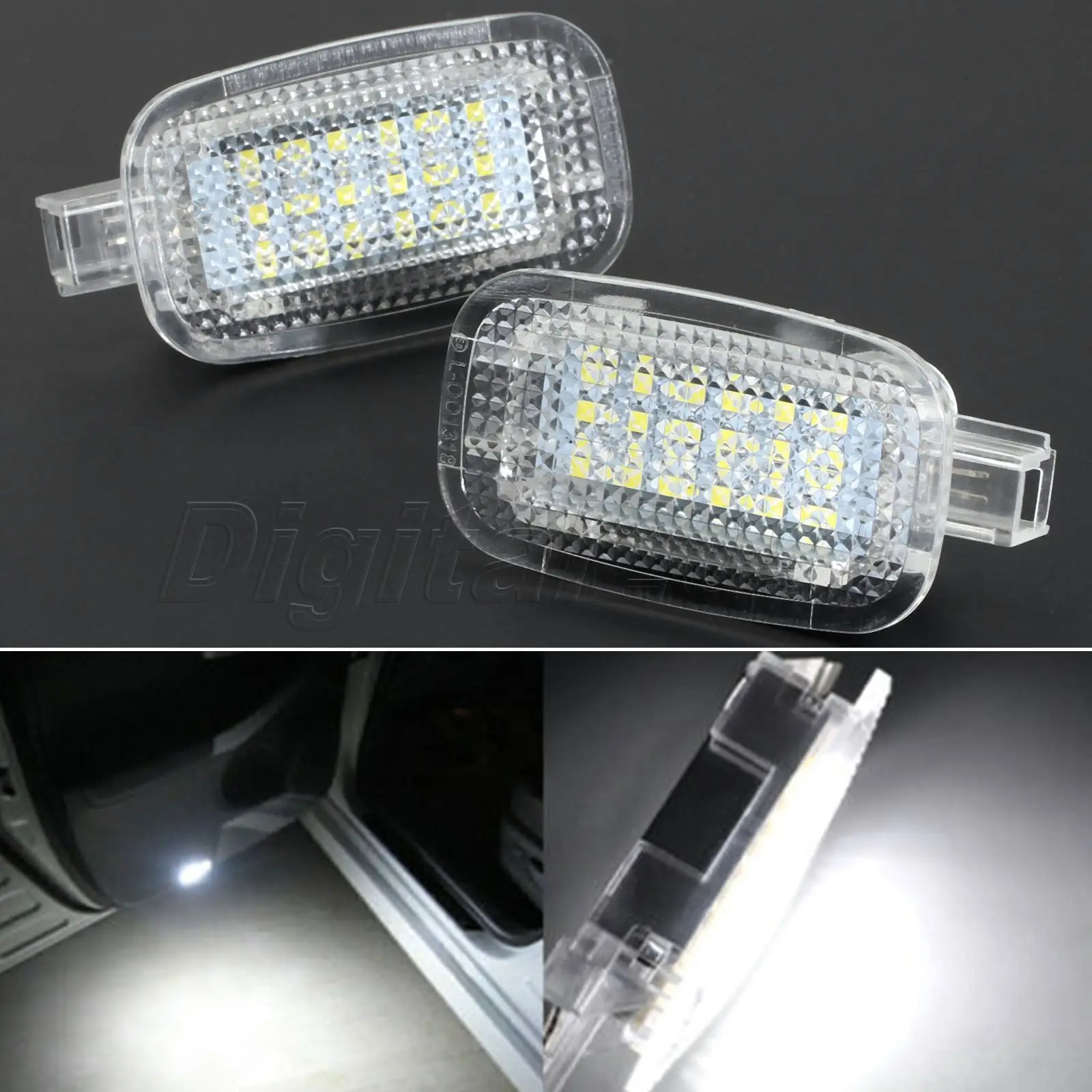Yetaha 2Pcs LED Courtesy Door Footwell Luggage Light White Error Free