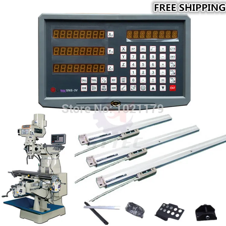 Free Shipping Complete Set Milling/ Lathe/ Drill Machine Dro Digital
