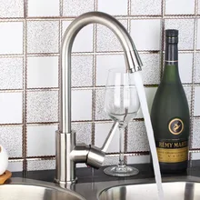 Современный матовый никель твердая латунь Весна кухня кран Одной ручкой одно отверстие для кухни вращающийся смеситель кран