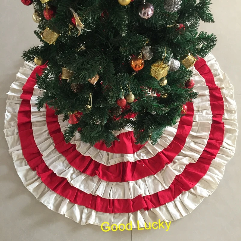 

30 piece/Lot 2019 Newest Popular High Quality Cheap Stocked Fashion Cute Ruffle Personalized Christmas Tree Skirt