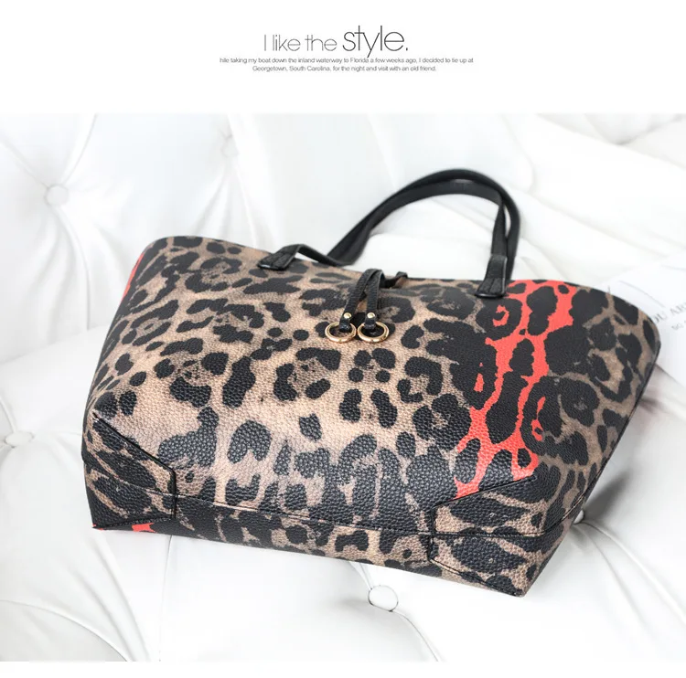 Leopard Prints Handbags Large Causal Tote для женщин наплечные сумки роскошный дизайнер моды кожаный хозяйственный сумка