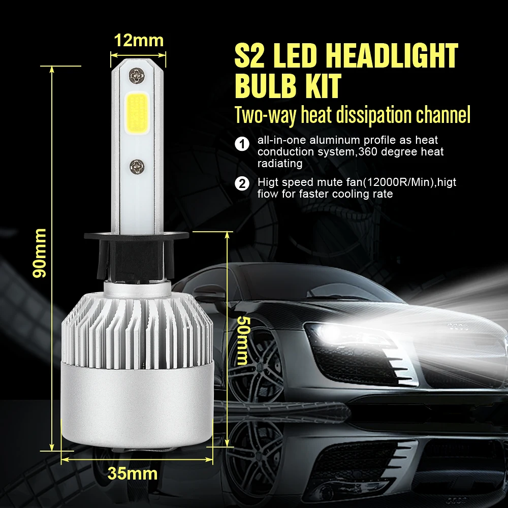 СВЕТОДИОДНЫЙ Автомобильный светильник H1 2 шт. 9005 H4 H7 H9 HB1 HB3|Передние LED-фары для