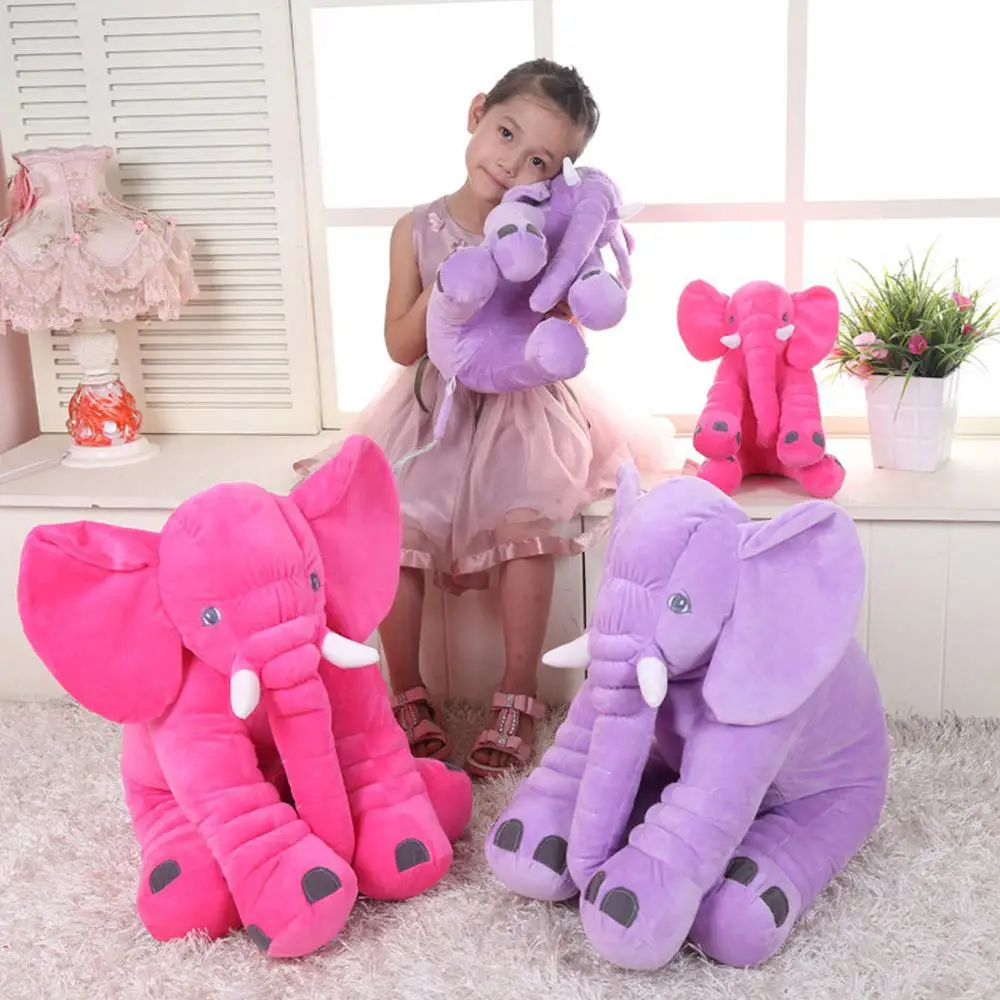 

40cm Plush Elephant Doll Toy Cute Soft Animal Sleeping Bolster Stuffed Doll Birthday Gift for Kids Children