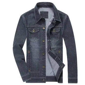 

New Brand Spring Autumn Men Jeans Denim Jacket Military Vintage Turn-Down Collar Male Coat Winderbreaker Man Clothes Big Size